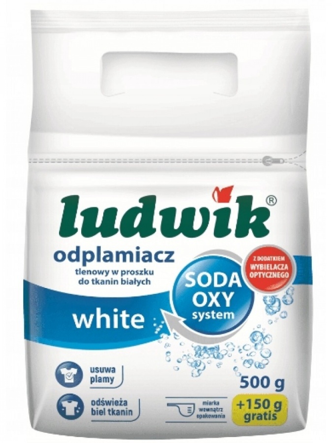 Кислородный порошковый пятновыводитель для белых тканей White, Ludwik, 650 г
