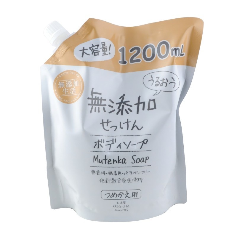 Жидкое мыло для тела (натуральное, увлажняющее), Uruoi No Sachi Body Soap, MAX, 1200 мл (мягкая упаковка)