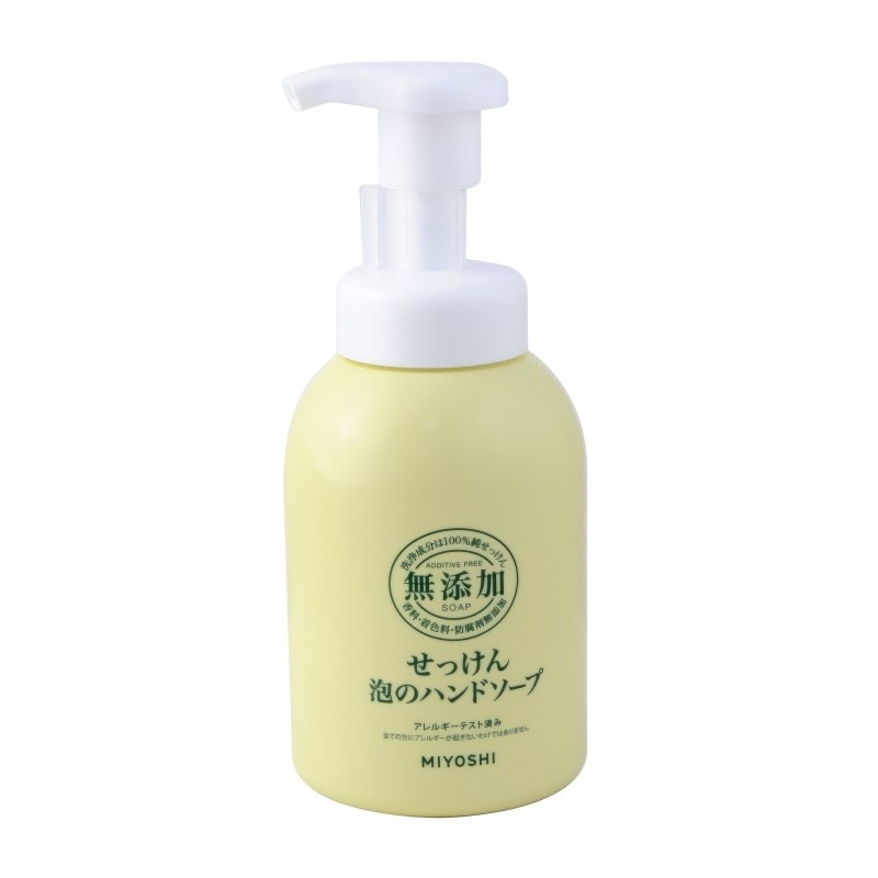 Пенящееся жидкое мыло для рук на основе натуральных компонентов ADDITIVE FREE BUBBLE HAND SOAP, MIYOSHI, 350 мл