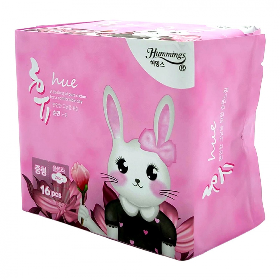 Прокладки, гигиенические для критических дней Hue Sanitary pads normal, Hummings, 24 см, 16 шт.