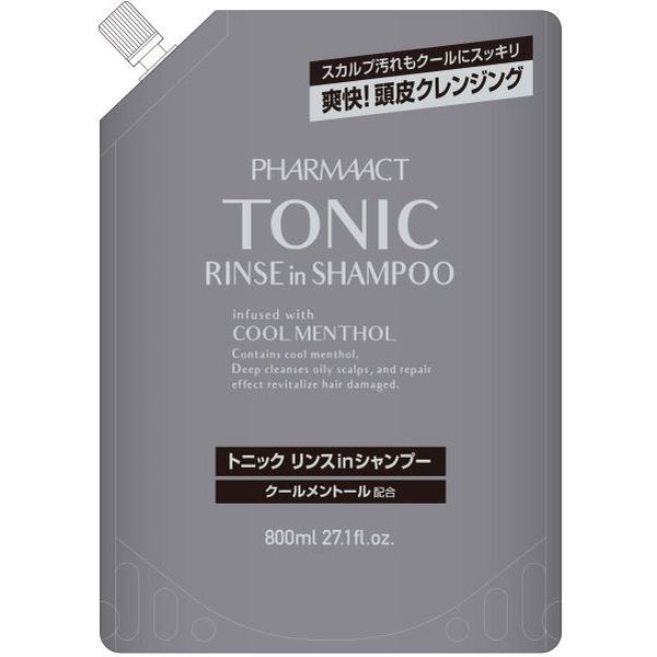 Шампунь для волос с ментолом Cool Tonic Rinse in Shampoo Refill, Pharmaact, 800 мл (запасной блок)