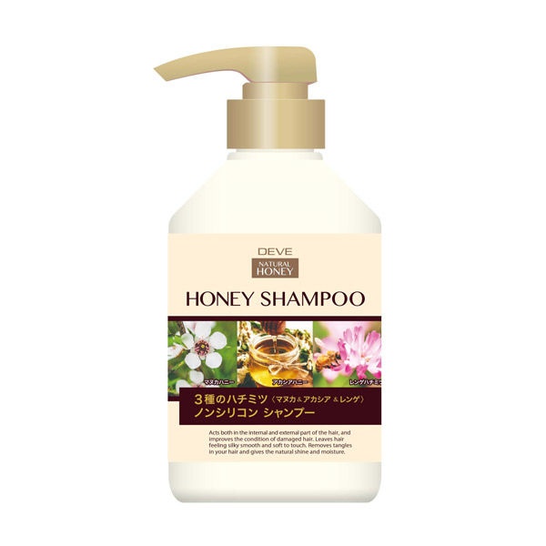 Шампунь для поврежденных волос 3 вида меда, Natural Honey Shampoo, Deve, 450 мл