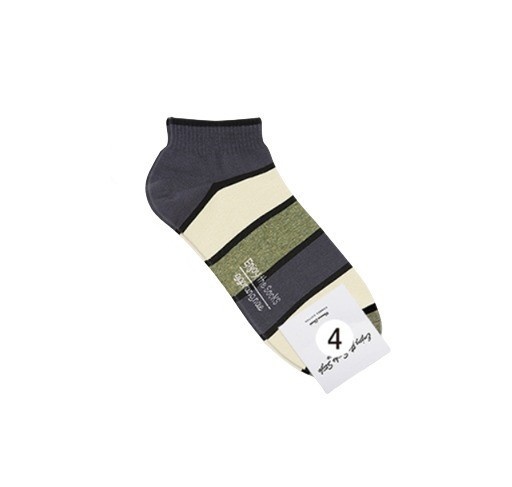 Носки мужские короткие, разноцветные в полоску (M-S-033-04)ADULTS, A TYPE, GGRN, 1  пара