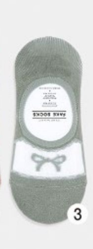 Носки женские короткие, серые с принтом бант, размер 35-39, (W-F-055-03)ADULTS, B TYPE, GGRN
