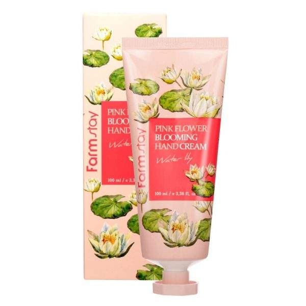 Крем для рук, pink flower blooming hand cream water lily, Farmstay, 100 мл