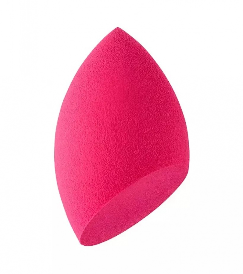 Спонж косметический для макияжа лица срезанный тёмно-розовый HOT PINK, SINGI, 6 см