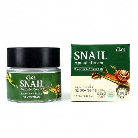Ампульный крем с экстрактом слизи улитки, Ekel, 70 мл