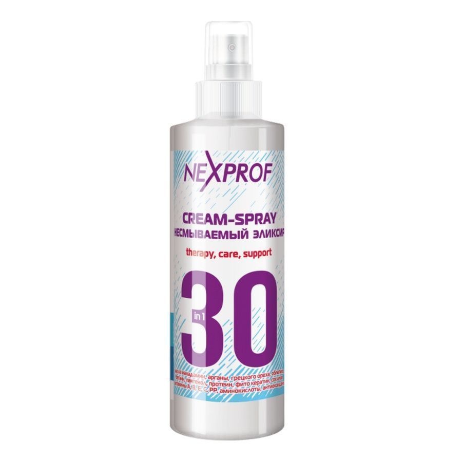 Несмываемый крем-спрей эликсир для волос, Cream-spray Therapy, Care, Support 30 in one, Nexxt, 150 мл