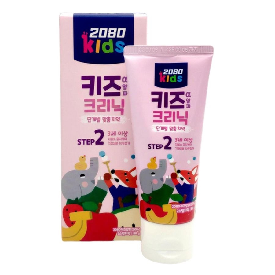 Зубная паста для детей со вкусом клубники, Kids 2 Step Strawberry Scented Kongsooni Toothpaste (3-5 лет), Dental Clinic 2080, 80 г