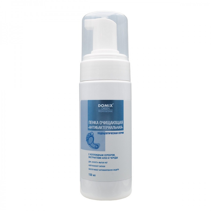 Пенка очищающая антибактериальная для кожи стоп, PS, Domix Green Professional, 150 мл
