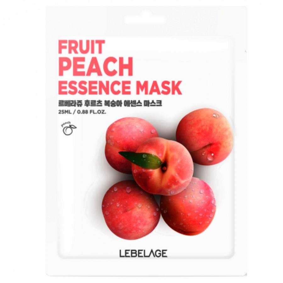 Увлажняющая тканевая маска с персиком, Fruit Peach Essence Mask, Lebelage, 25 мл