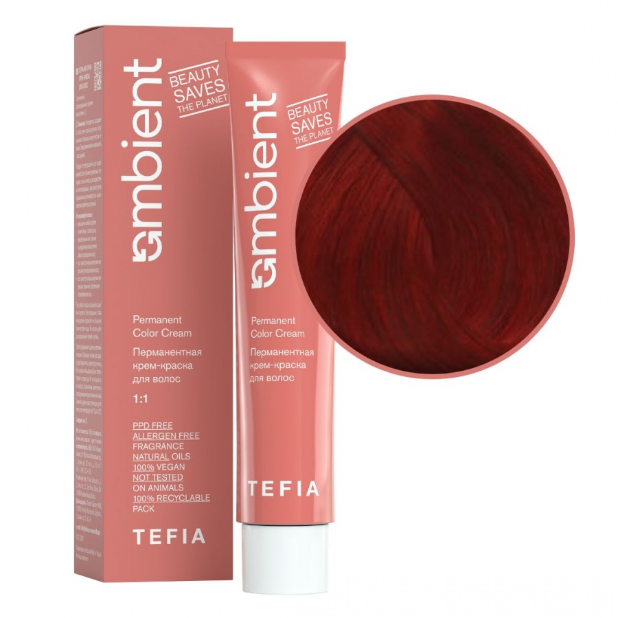 Перманентная крем-краска для волос, Блондин красный, Ambient 7.5, TEFIA, 60 мл
