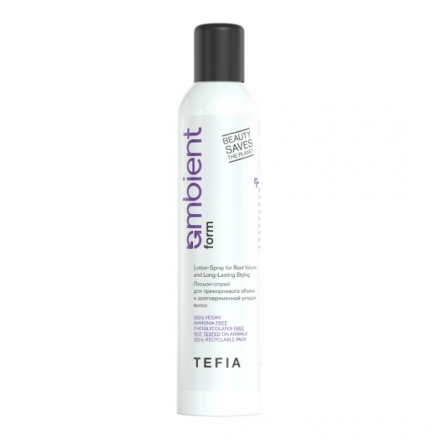 Лосьон-спрей для прикорневого объема и укладки волос, Form Lotion-Spray for Root Volume and Long-Lasting Styling, Ambient, TEFIA, 250 мл