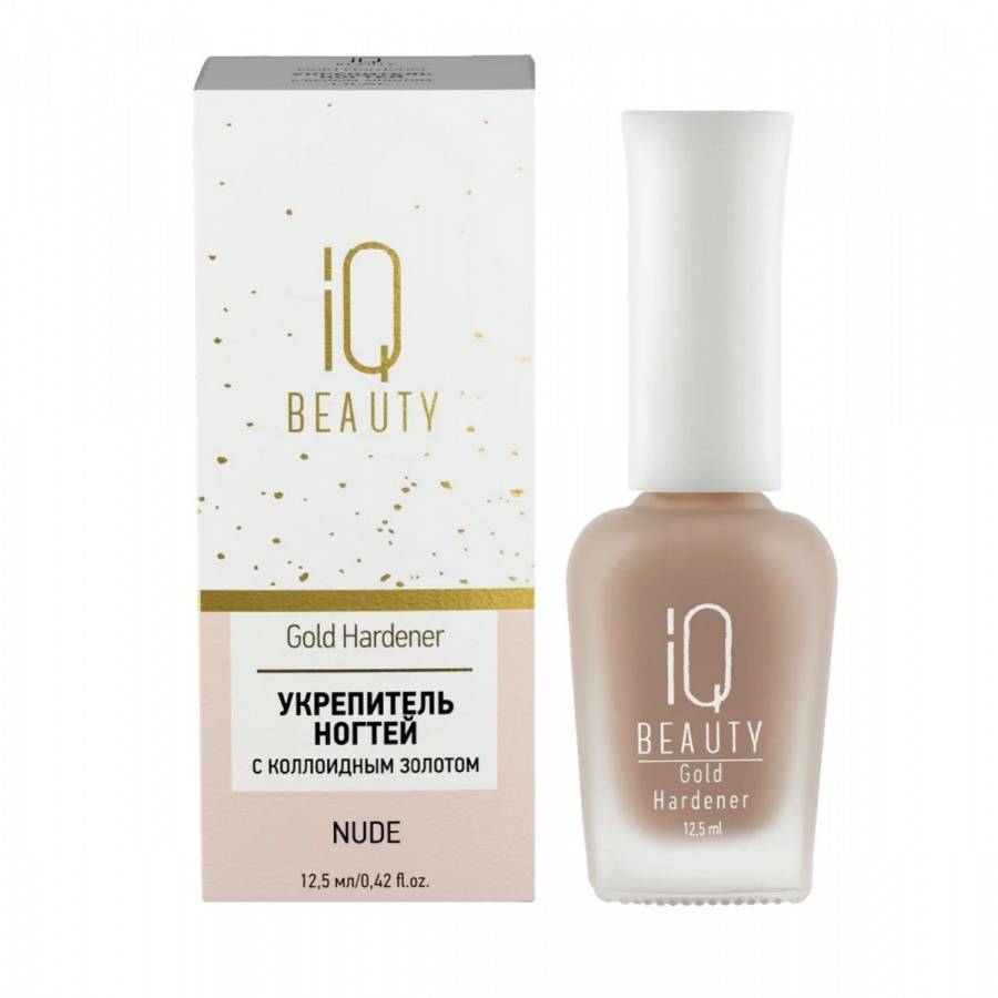 Укрепитель для ногтей с коллоидным золотом, Gold Hardener Nude, IQ Beauty, 12,5 мл