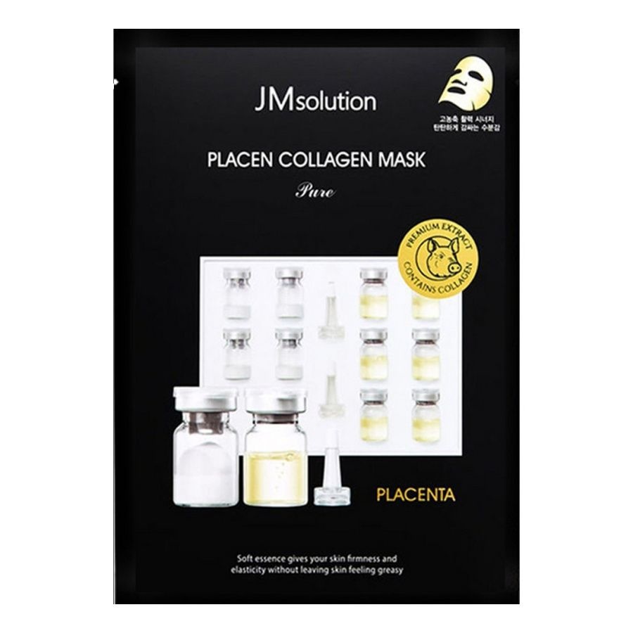 Плацентарная тканевая маска с коллагеном, Placen Collagen Mask Pure, Jmsolution, 30 мл
