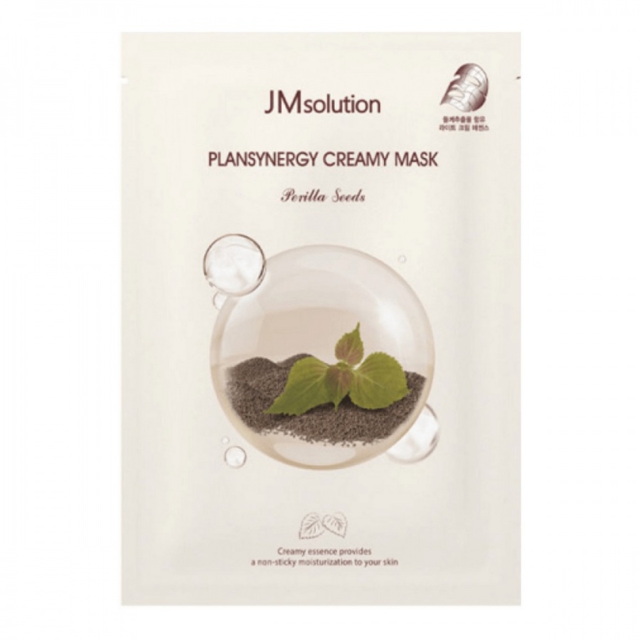 Тканевая маска для сияния кожи с семенами периллы, Plansynergy Creamy Mask Perilla Seeds, Jmsolution, 30 мл