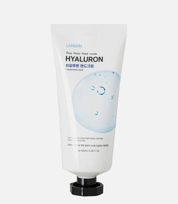 Глубоко увлажняющий крем для рук с гиалуроновой кислотой, Deep Moist Hyaluron Hand Cream, LanSkin, 100 мл