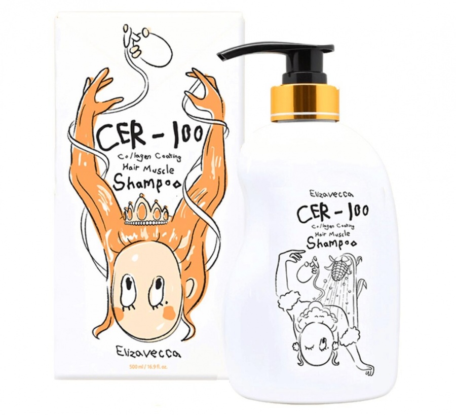 Шампунь для волос с коллагеном, CER-100 collagen coating hair muscle shampoo, elizavecca, 500 мл