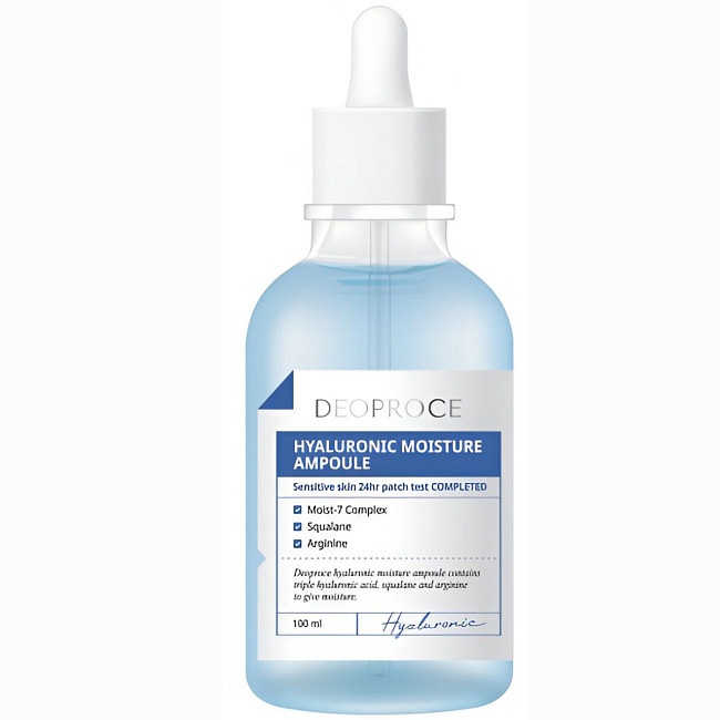 Сыворотка для лица увлажняющая с гиалуроновой кислотой, HYALURONIC MOISTURE AMPOULE, DEOPROCE, 100 мл