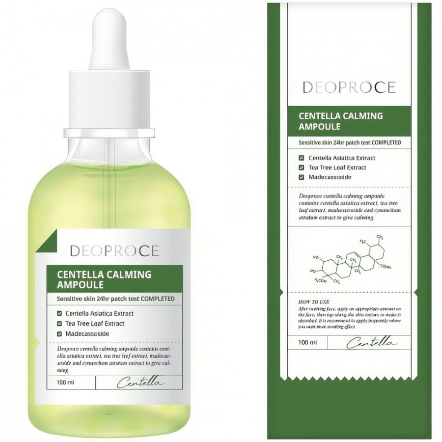 Сыворотка для лица успокаивающая с центеллой азиатской, CENTELLA CALMING AMPOULE, DEOPROCE, 100 мл