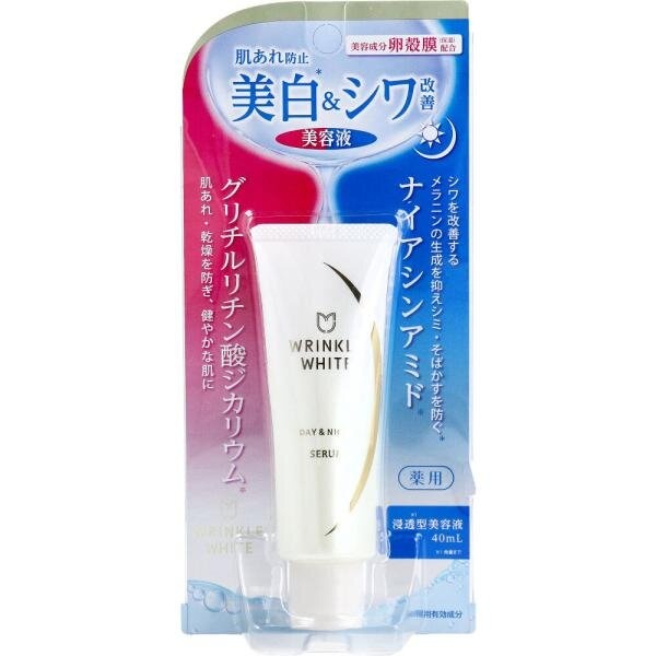 Увлажняющая и отбеливающая сыворотка против морщин, с ниацинамидом, Wrinkle White Day&Night Serum, MEISHOKU, 40 мл