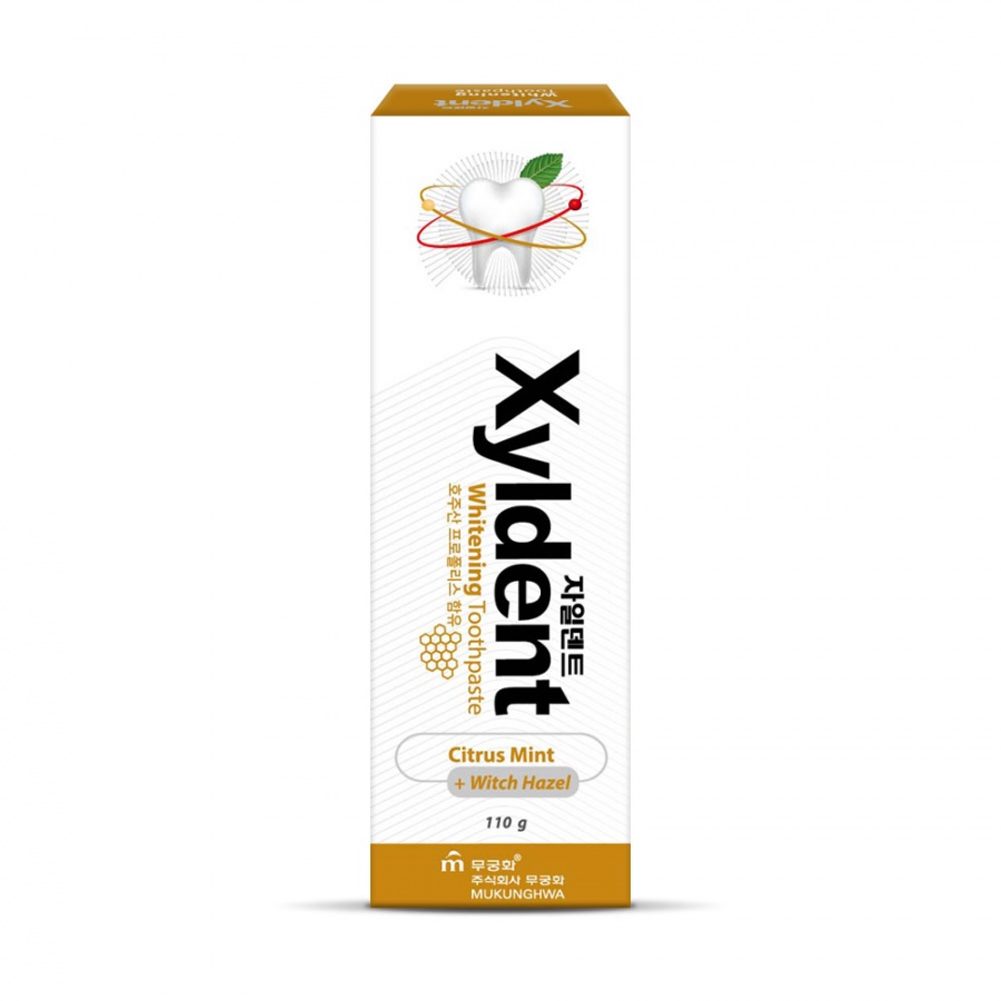 Отбеливающая зубная паста Цитрус и гамамелис, Xyldent, MUKUNGHWA (гелевая), 110 г