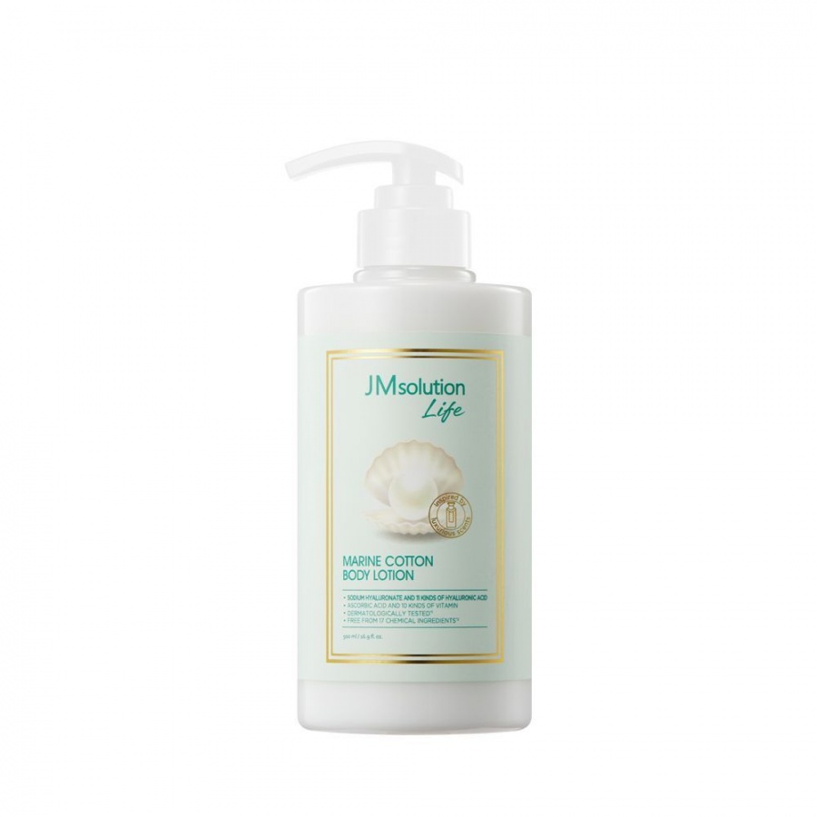 Лосьон для тела с экстрактом жемчуга и Морским Хлопком, LIFE MARINE COTTON BODY LOTION, JM Solution, 500 г