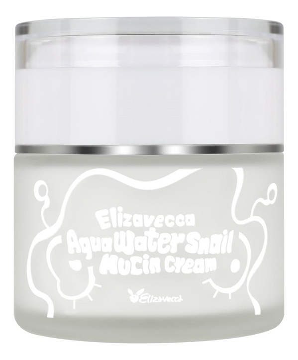 Крем для лица с муцином улитки, aqua water snail mucin cream, elizavecca, 50 мл