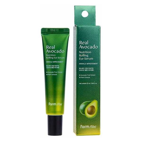 Сыворотка-роллер для глаз с экстрактом авокадо, Real Avocado Nutrition Rolling Eye Serum, FarmStay, 25 мл