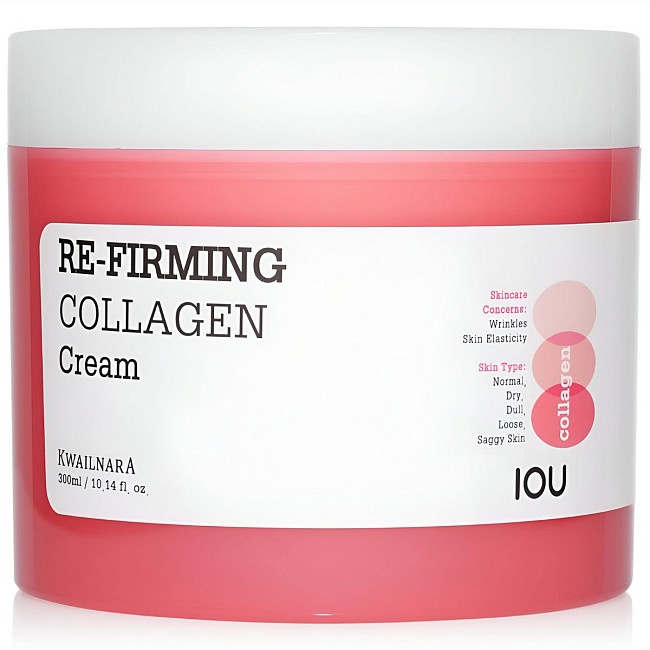 Крем для лица антивозрастной, Kwailnara Iou Re-Firming Collagen Cream, Welcos, 300 мл