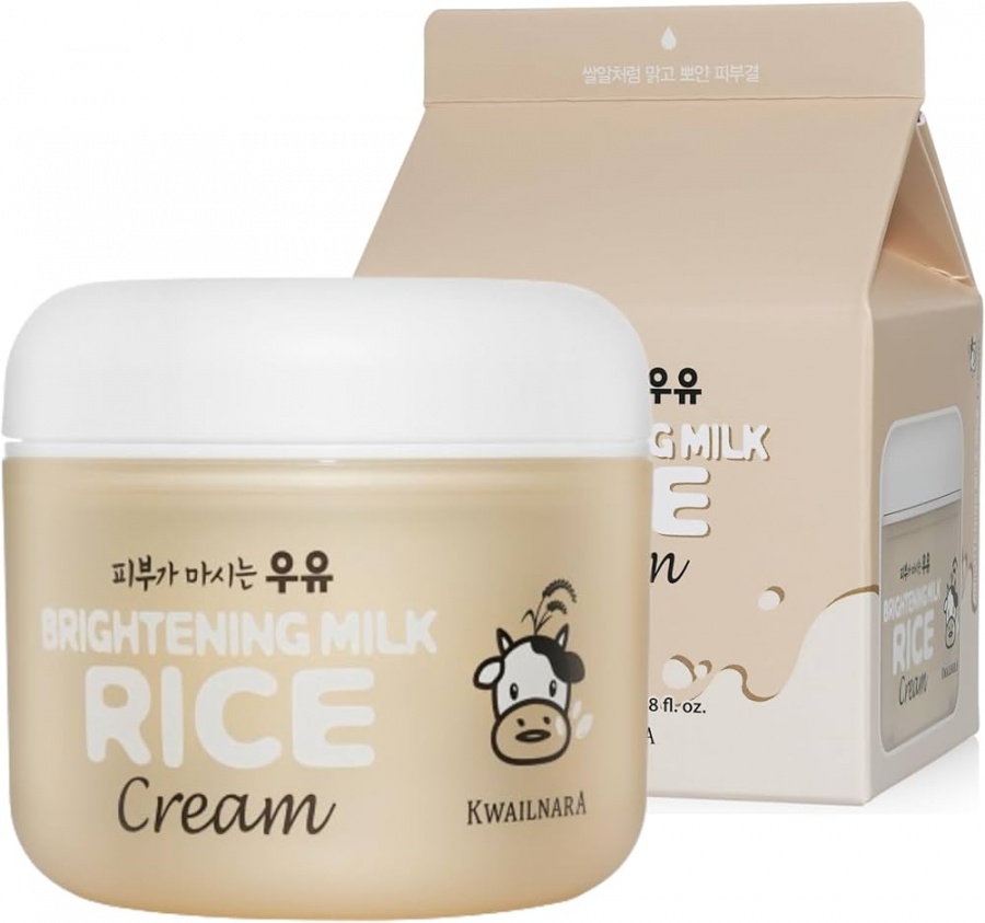 Крем для лица осветляющий, Brightening Milk Rice Cream, Kwailnara, Welcos, 100 мл