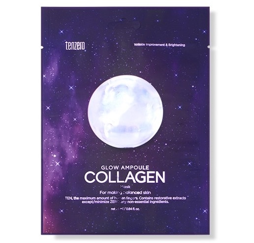 Тканевая маска, Ампульная с Коллагеном, GLOW AMPOULE COLLAGEN MASK, TENZERO, 25 мл