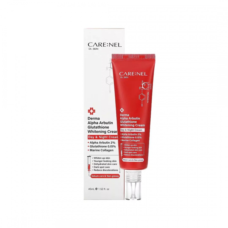 Крем для лица осветляющий с альфа-арбутином и глутатионом, Derma Alpha Arbutine Glutathione Whitening Cream, CARENEL, 45 мл
