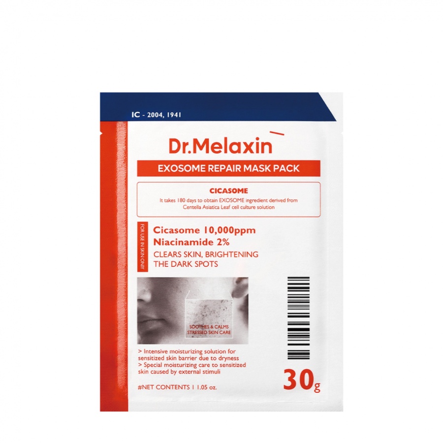 Маска тканевая для лица восстанавливающая с экзосомами, Exosome Repair Facial Mask, Dr. MELAXIN, 30 г