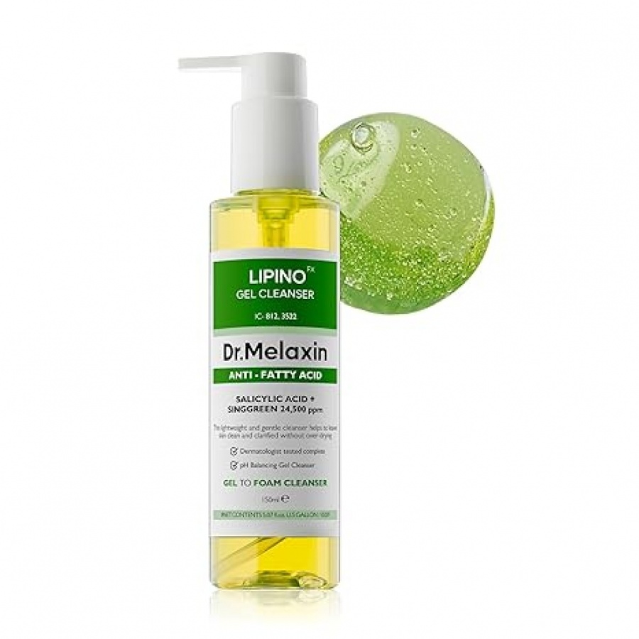 Пенка для лица очищающая для жирной кожи, LIPINO Anti-Fatty Acid Gel Cleanser, Dr. MELAXIN, 150 мл