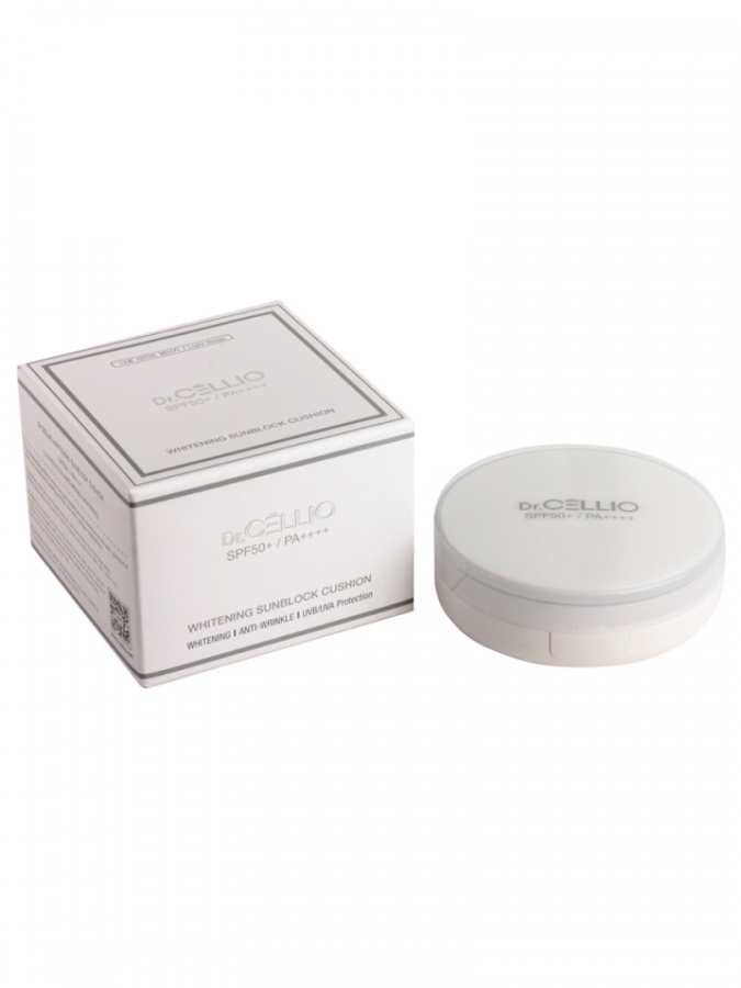 Кушон для лица солнцезащитный осветляющий, WHITENING SUN BLOCK CUSHION 21, DR.CELLIO, 14 г
