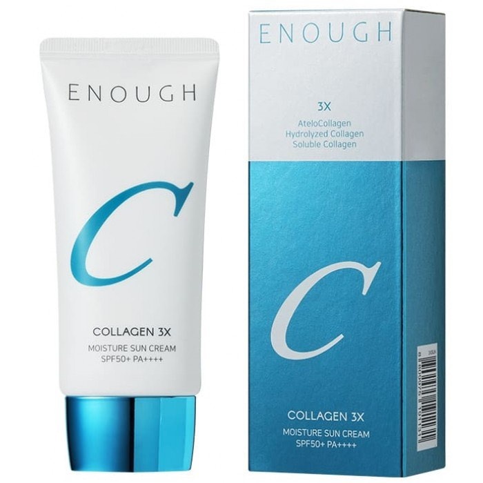 Крем для лица солнцезащитный с коллагеном, Collagen 3x moisture Sun Cream SPF50+ PA++++, ENOUGH, 50 мл