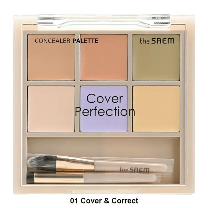Консилер для лица палетка Cover Perfection Concealer Palette 02 Cover&Light, THE SAEM, 12 г