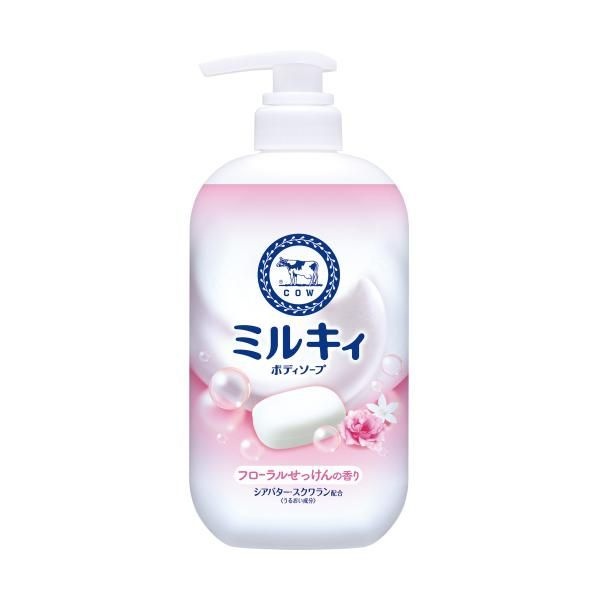 Жидкое молочное мыло для тела, c маслом ши и скваланом, с ароматом цветочного мыла и фруктовыми нотками, помпа Мilky Body Floral Soap, COW, 500 мл