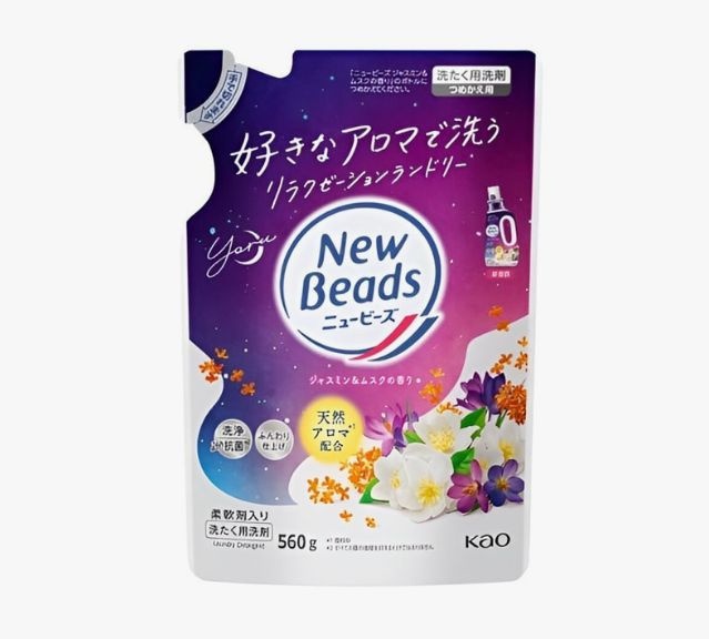 Жидкое средство для стирки, New Beads Yoru, KAO, 560 г (сменная упаковка)