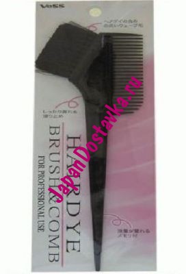 Гребень c щеткой для профессионального окрашивания волос Hairdye brush and comb (малый) Vess
