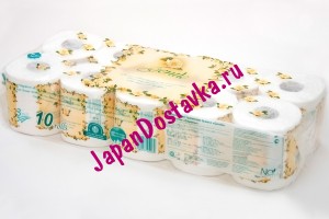 Трёхслойная туалетная бумага с ароматом Европы Gentle (в индивидуальной упаковке), 10 рулонов