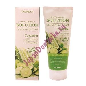 Пенка для умывания с экстрактом огурца Natural Perfect Solution Green Edition Cucumber, DEOPROCE 170 мл