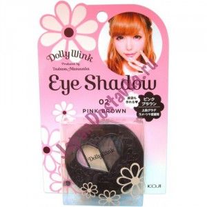 Тени для век четырехцветные Dolly Wink Eye Shadow, тон 02 (розовый и коричневый), KOJI HONPO  20 г