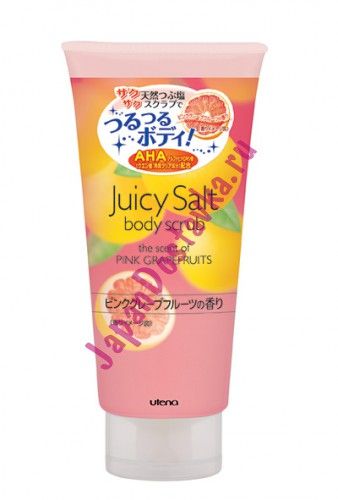 Скраб для тела на основе соли с ароматом розового грейпфрута Juicy Salt, UTENA 300 г
