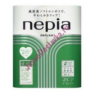 Туалетная бумага двухслойная Premium (без аромата), NEPIA (4 рулона по 30 м)