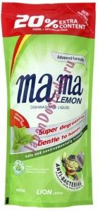 Концентрированное средство для мытья посуды (зеленый чай) Mama Lemon, CJ Lion 600 мл (запасной блок)