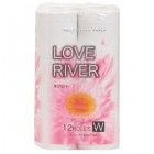 Туалетная бумага, двухслойная, белая Love River, IDESHIGYO (12 рулонов по 27,5 м) Туалетная бумага, двухслойная, белая Love River, IDESHIGYO (12 рулонов по 27,5 м)