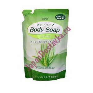 Крем-мыло для тела Wins Body Soap Aloe с экстрактом алоэ и богатым ароматом в мягкой упаковке, NIHON  400 мл