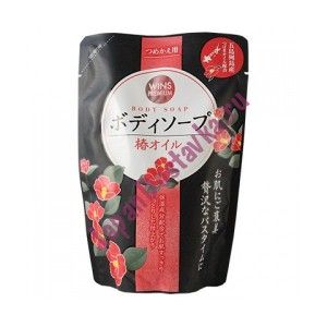 Премиальное крем-мыло для тела с маслом камелии Wins Camellia Oil Body Soap в мягкой упаковке, NIHON  400 мл
